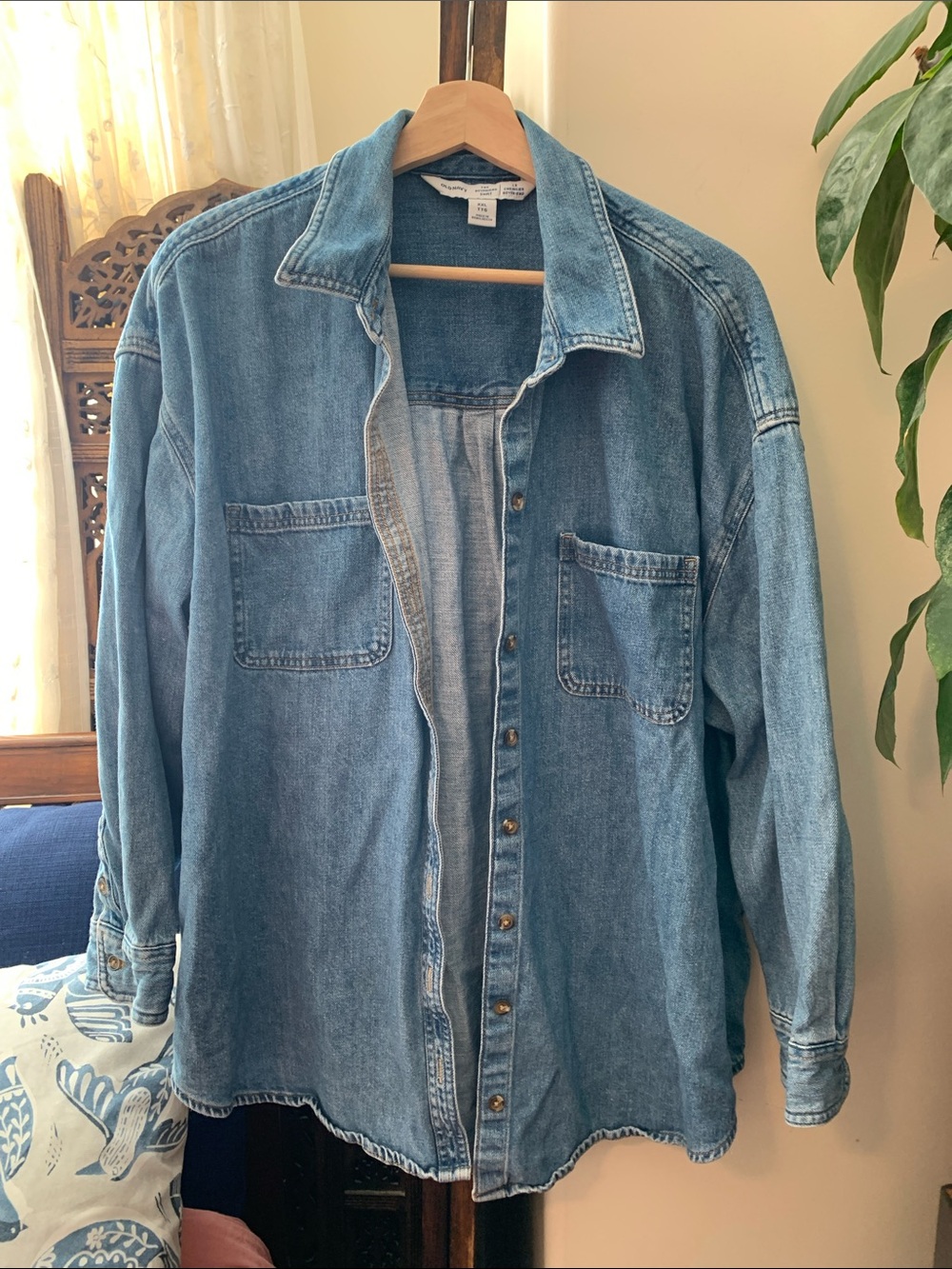 Old Navy Light Blue Denim Button-Down Shirt
